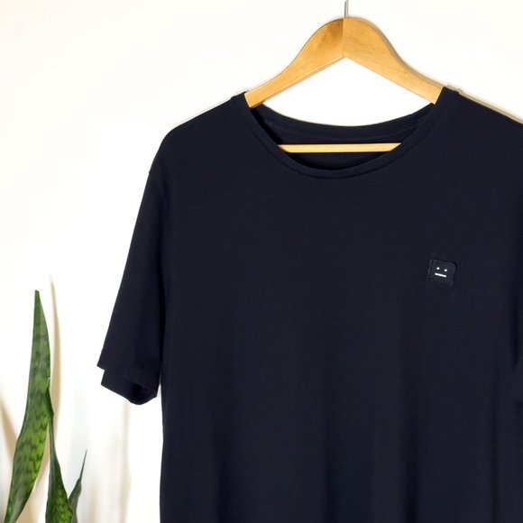 Acne Studios Face Logo Patch T-Shirt Black - Sz L - Picture 3 of 6